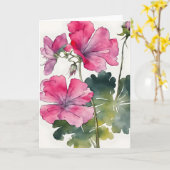 Geranium - Watercolor flowers カード (黄色い花)
