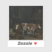 Gerard ter Borch – 納屋で牛を搾乳するメイド シール (シート)
