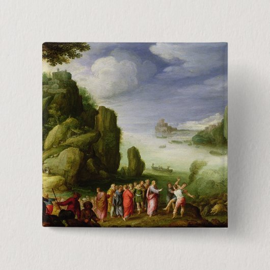 Gerasaの所有されているキリストの治療の1608年 缶バッジ (正面)