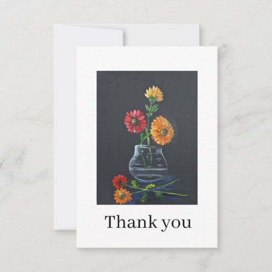 Gerber daisies Thank you card サンキューカード (正面)