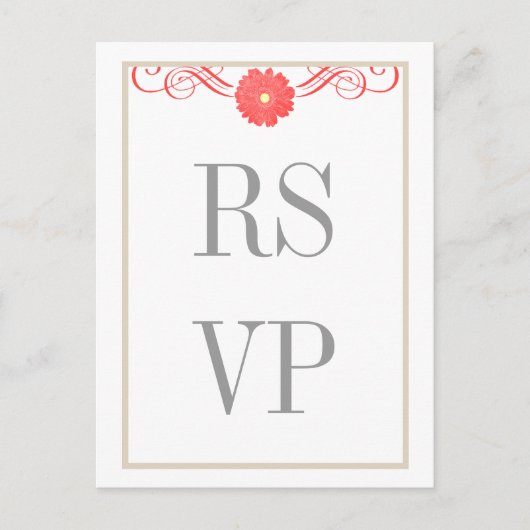 Gerberaデイジースワーls応答ポストカード インビテーションポストカード (正面)