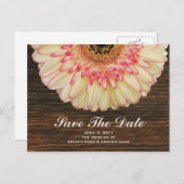 Gerberaデイジー&バーンウッド日付ポストカードを保存 案内ポストカード (正面/裏面)