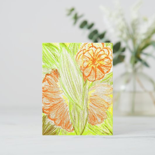 Gerbera and Aspidistra elatior, ポストカード (スタンド正面)