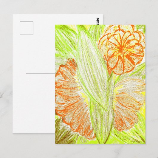 Gerbera and Aspidistra elatior, ポストカード (正面/裏面)