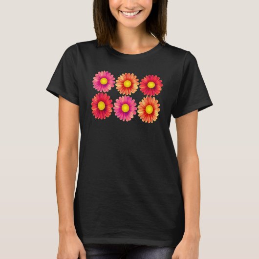 Gerbera Daisies Cute Happy Classic Spring Flower Tシャツ (正面)