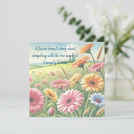 Gerbera Daisy Field & Quote	 カード (スタンド正面)