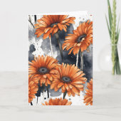 Gerbera Daisy - Watercolor flowers カード (正面)