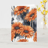 Gerbera Daisy - Watercolor flowers カード (黄色い花)