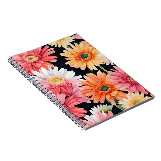 Gerbera Daisy - Watercolor flowers ノートブック (右側)