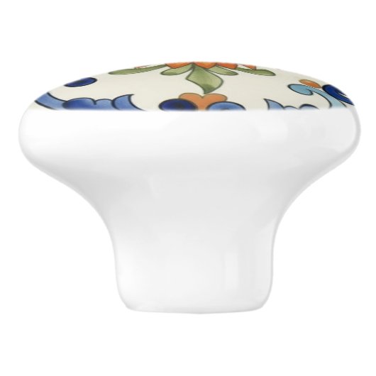 Gerbera Flower Mediterranean Blue Cream セラミックノブ (側面)