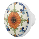 Gerbera Flower Mediterranean Blue Cream セラミックノブ (右)