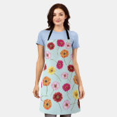 Gerbera,pink,red,orange,yellow エプロン (着用した状態)