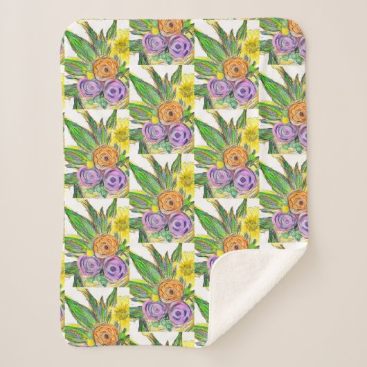 Gerberas Daisy シェルパブランケット (正面)