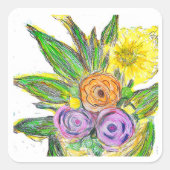 Gerberas Daisy スクエアシール (正面)