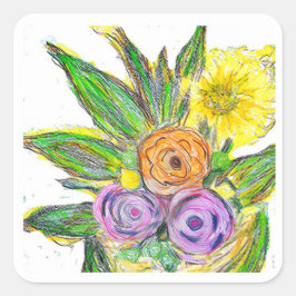 Gerberas Daisy スクエアシール