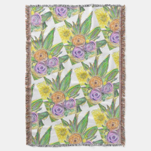 Gerberas Daisy スローブランケット (正面縦)