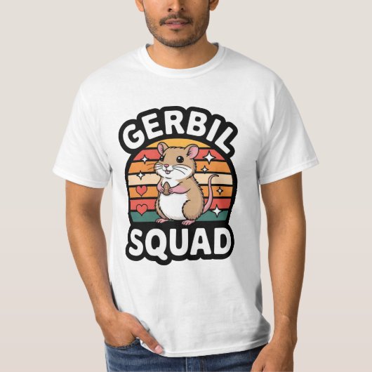 Gerbil Squad Cute Retro Gerbil Lover Design Tシャツ (正面)