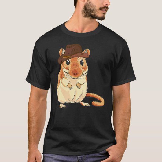 Gerbil Western Cowboy Hat Rodeo Desert Rat Animal  Tシャツ (正面)