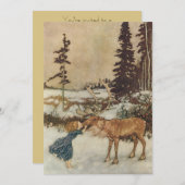 Gerda and the Reindeer by Dulacクリスマスパーティー 招待状 (正面/裏面)