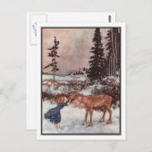 Gerda and the Reindeer by Edmund Dulac ポストカード (正面/裏面)