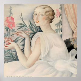 Gerda Wegener – 女性のポートレート，アートデコ ポスター