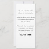 Geregistreerd partnerschap kaart tekst セーブザデート (裏面)