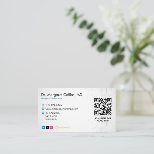 Geriatric Therapy Center | Simple White 名刺 (スタンド正面)