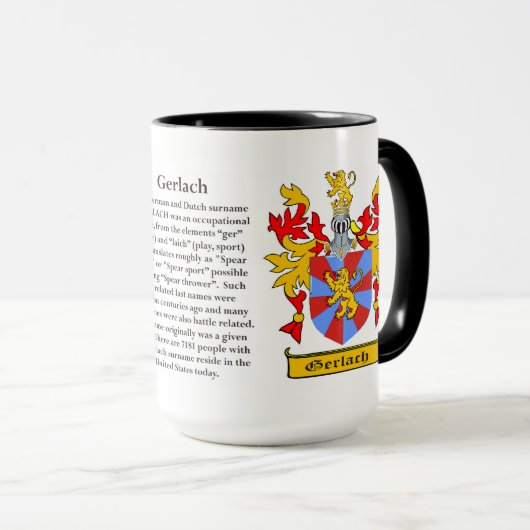 Gerlach家族の紋章付き外衣 マグカップ (正面右)