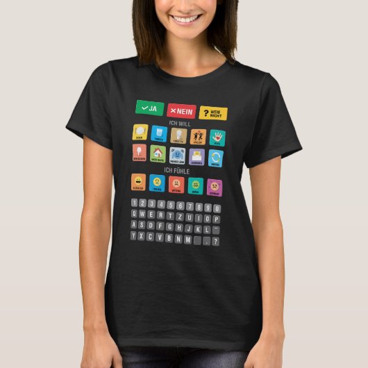 German Autism AAC Pointing Communication 03 Tシャツ (正面)