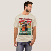 German Beer Festival Skeleton Couple Halloween  Tシャツ (正面フル)