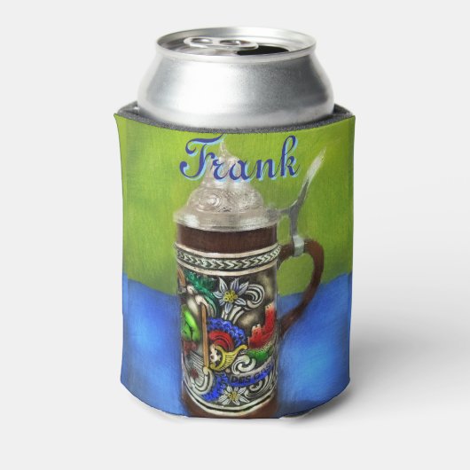 German Beer Stein w/Hinged Lid Blue Personalized  缶クーラー (缶裏面)