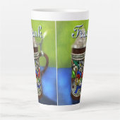 German Beer Stein w/Hinged Lid Personalized カフェラテマグ (正面)