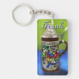 German Beer Stein w/Hinged Lid Personalized キーホルダー