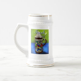 German Beer Stein w/Hinged Lid Personalized ビールジョッキ
