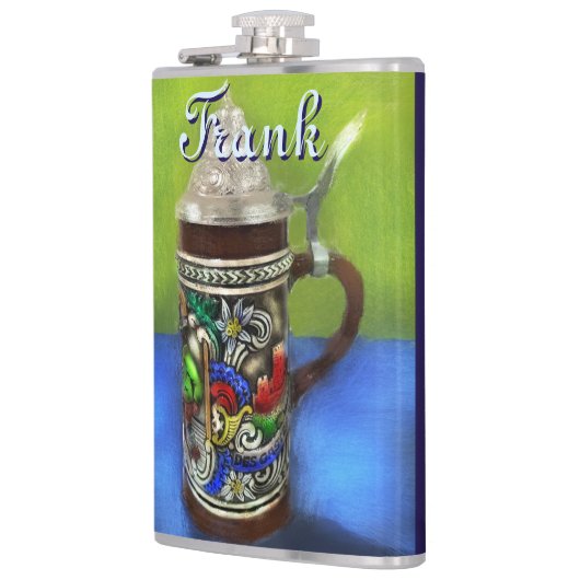 German Beer Stein w/Hinged Lid Personalized フラスク (左)