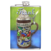 German Beer Stein w/Hinged Lid Personalized フラスク (正面)