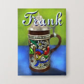 German Beer Stein w/Hinged Lid Personalized 缶バッジ (正面)