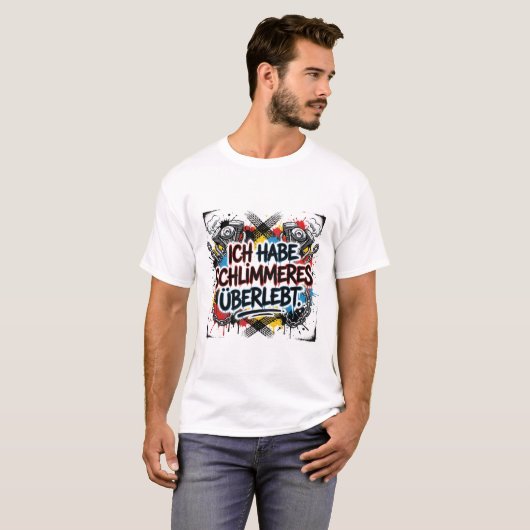 German biker quote – colorful graffiti tシャツ (正面フル)
