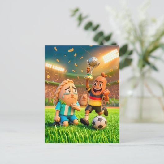 German bratwurst defeating Argentinian empanada so ポストカード (スタンド正面)