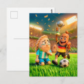 German bratwurst defeating Argentinian empanada so ポストカード (正面/裏面)