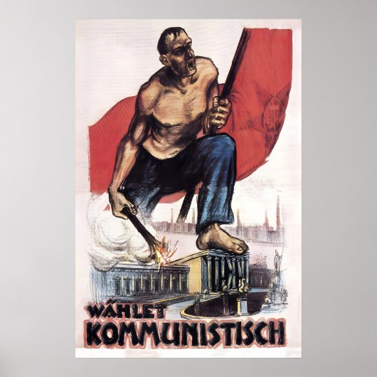 German Communist Party Poster, Weimar Republic KPD ポスター (正面)