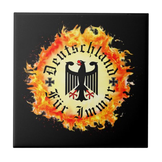 German/Deutschland Forever/eagle/iron cross/fire タイル (正面)