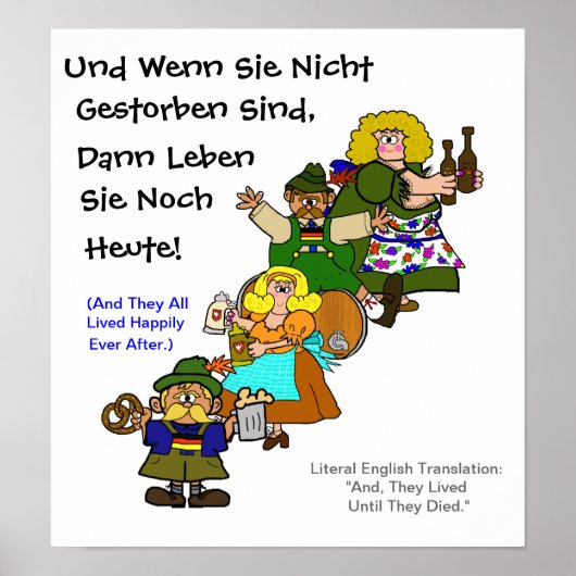 German Fairytale Happy Ending Octoberfest Poster ポスター (正面)