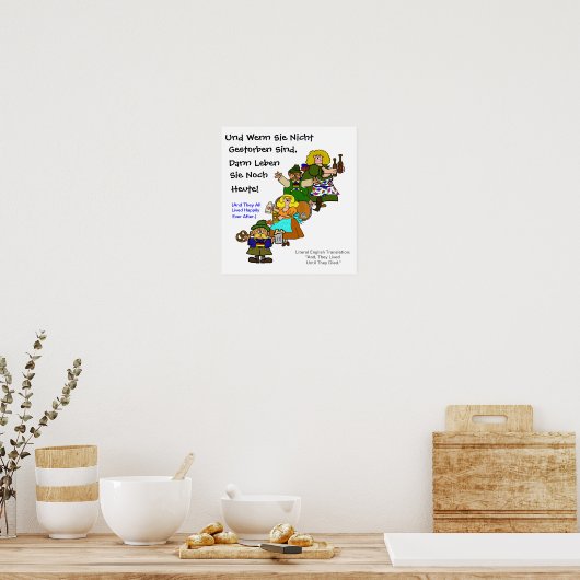 German Fairytale Happy Ending Octoberfest Poster ポスター (キッチン)