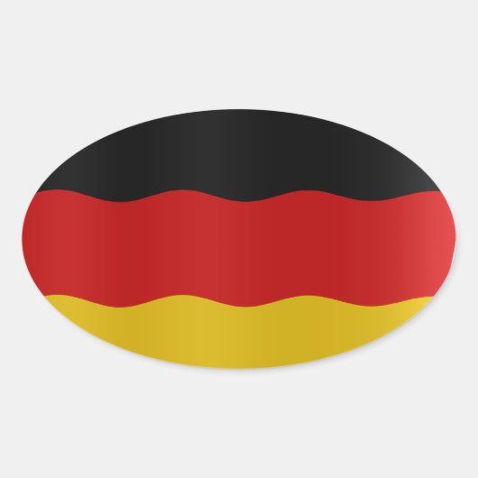 German flag 楕円形シール (正面)