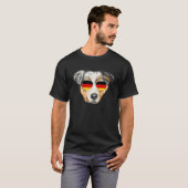 German Flag Australian Shepherd Dog Germany Pocket Tシャツ (正面フル)