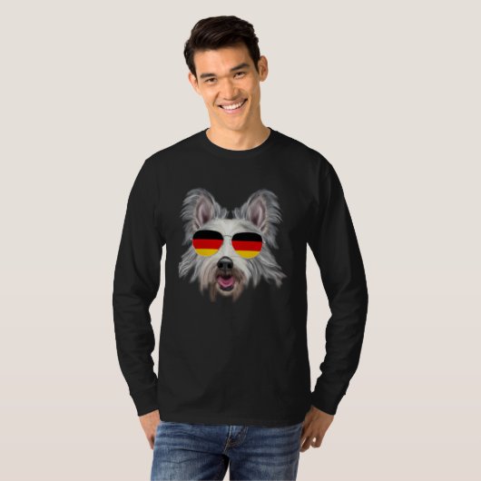German Flag Berger Picard Dog Germany Pocket Tシャツ (正面フル)