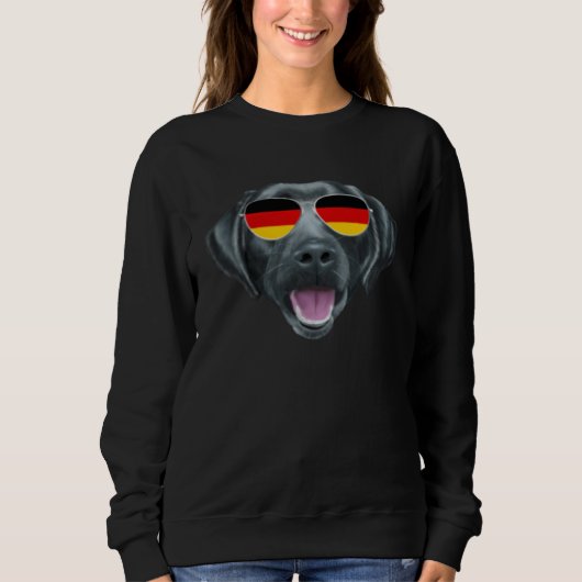 German Flag Black Labrador Retriever Dog Germany P スウェットシャツ (正面)
