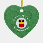 German Flag Christmas Angel Personalized Heart セラミックオーナメント (正面)