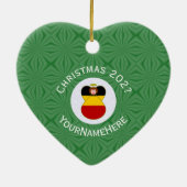 German Flag Christmas Angel Personalized Heart セラミックオーナメント (裏面)